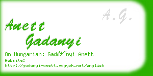 anett gadanyi business card